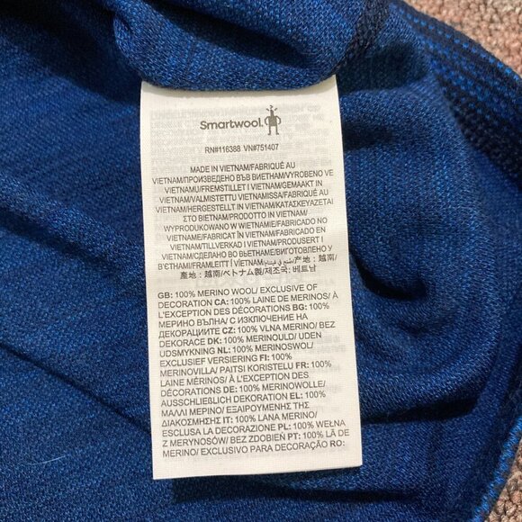 SMARTWOOL Men's M Classic Thermal Merino Base Layer Crew Shirt NAVY COLOR SHIFT - Picture 7 of 12
